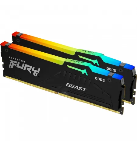 Оперативная память Kingston FURY Beast RGB, DDR5 SDRAM, 5200 МГц, 32 Гб, KF552C36BBEAK2-32