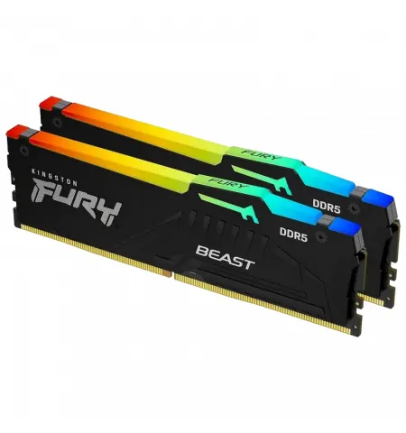 Оперативная память Kingston FURY Beast RGB, DDR5 SDRAM, 6000 МГц, 64Гб, KF560C30BBAK2-64