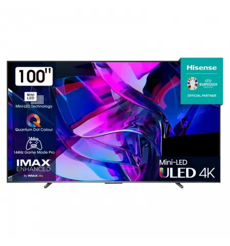 100" LED SMART Телевизор Hisense 100U7KQ, 3840x2160 4K UHD, VIDAA U7.0, Серый