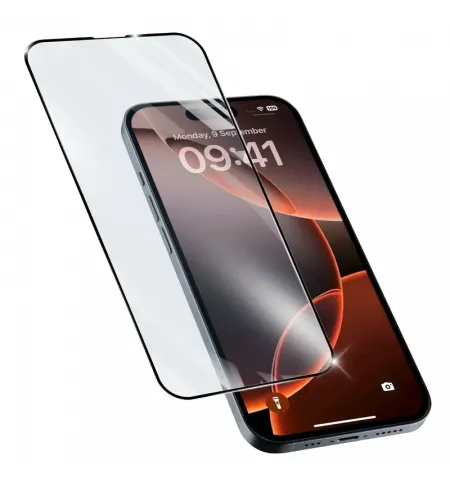 Защитное стекло Cellularline Impact Glass Capsule - iPhone 16 Pro, Чёрный