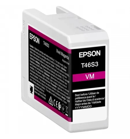 Картридж чернильный Epson T46S3 UltraChrome PRO 10 Ink, 25мл, Яркий пурпурный