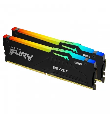 Оперативная память Kingston FURY Beast RGB, DDR5 SDRAM, 5600 МГц, 32 Гб, KF556C36BBEAK2-32