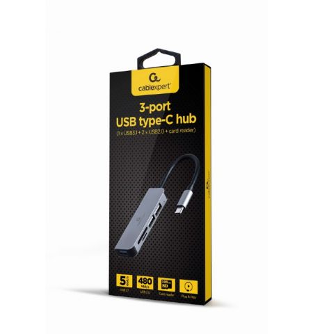 USB Hub Gembird UHB-CM-CRU3P1U2P2-01, USB Type-C 3-port USB hub (USB3.1 + USB 2.0)