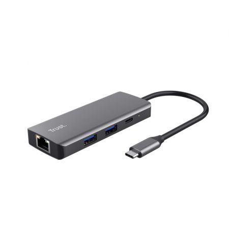 Многопортовый Адаптер Trust Dalyx/ USB-C/ 2xUSB-A/ 2xUSB-C/ HDMI/ RJ45/ SD