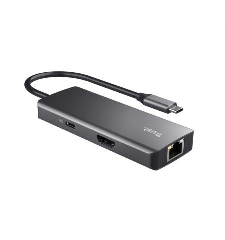 Многопортовый Адаптер Trust Dalyx/ USB-C/ 2xUSB-A/ 2xUSB-C/ HDMI/ RJ45/ SD