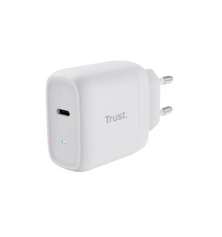 Trust Maxo 65W Universal USB-C Charger,  Charging technology USB-C, USB PD 3.0 + PPS, output (5, 9, 12, 15, 20V; max 3A), with included 2m USB-C cable, White