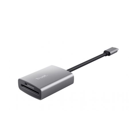 Кардридер Trust Dalyx / USB-C, microSD / SDHC/SDXC, Cable length 8 cm / Silver