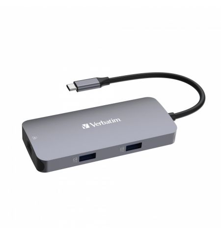 Многопортовый Адаптер Verbatim CMH-05/ USB-C/ 2xUSB-A/ 1xUSB-C (PD 100w)/ HDMI/ RJ45