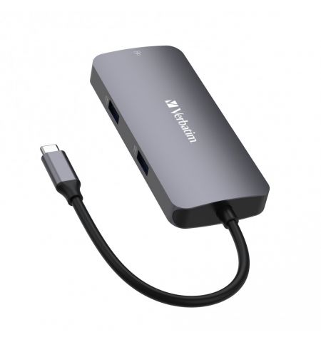 Многопортовый Адаптер Verbatim CMH-05/ USB-C/ 2xUSB-A/ 1xUSB-C (PD 100w)/ HDMI/ RJ45