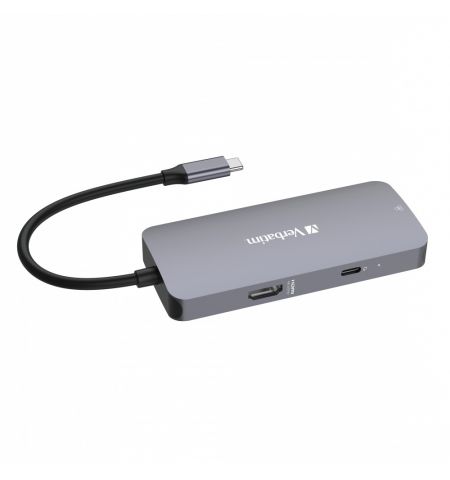 Многопортовый Адаптер Verbatim CMH-05/ USB-C/ 2xUSB-A/ 1xUSB-C (PD 100w)/ HDMI/ RJ45