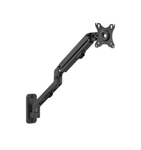 Monitor wall mount arm for 1 monitor up to 27”  Gembird MA-WA1-02, Adjustable wall display mounting arm (rotate, tilt, swivel),  VESA 75/100, up to 9 kg, black