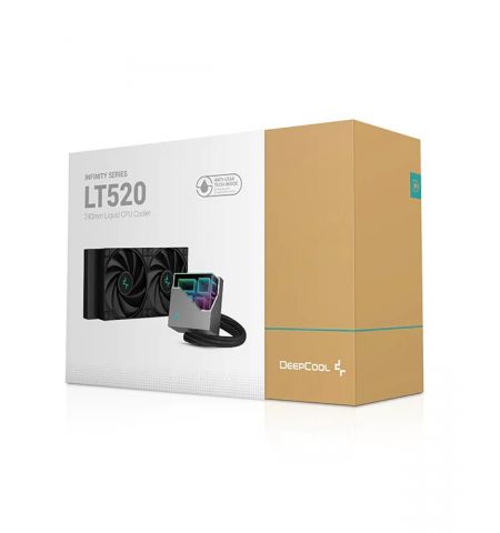 Кулер DEEPCOOL LT520 / Universal / 240W / fans: 500~2250pm, pump: 2400rpm / 17.6~32.9 dBA / 85.85CFM / Black