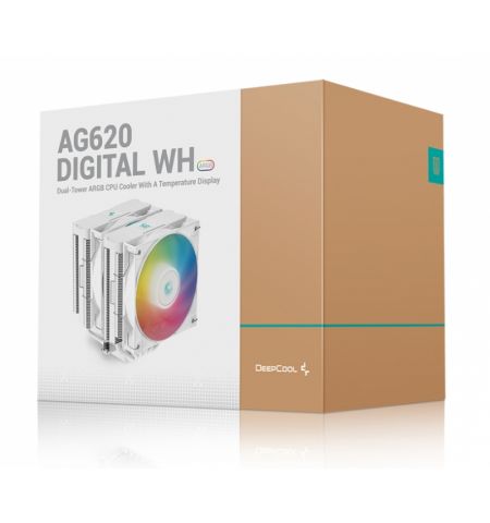 Кулер DEEPCOOL  AG620 DIGITAL WH ARGB / Universal / 260W / 300~1950rpm, <29.4dBA / 67.88CFM / White