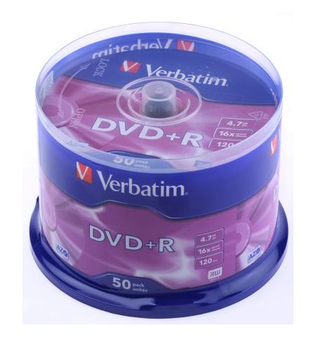 Verbatim DataLifePlus DVD+R AZO 4.7GB 16X MATT SILVER SURFAC - Spindle