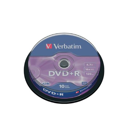 Verbatim DataLifePlus DVD+R AZO 4.7GB 16X MATT SILVER SURFAC - Spindle 10pcs.