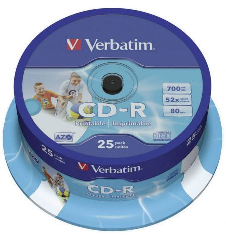 Verbatim DataLifePlus CD-R AZO 700MB 52X WIDE PRINTABLE SURFACE