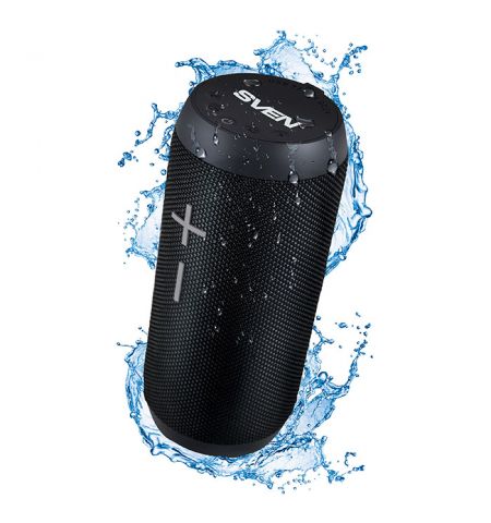 SVEN PS-210 Black, Bluetooth Waterproof Portable Speaker, 12W RMS,