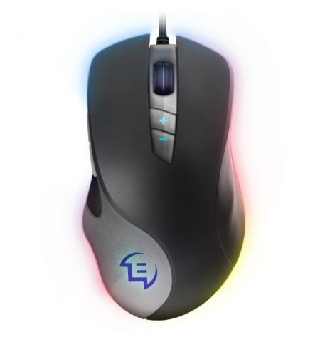 SVEN RX-G970 Gaming, Optical Mouse, 600-4000 dpi, 6+1 buttons (scroll wheel),  DPI switching modes, Two navigation buttons (Forward and Back), RGB backlight, Soft Touch coating, USB, 1.8m, Black
