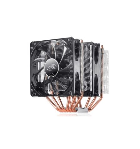 DEEPCOOL Cooler  "NEPTWIN V2", Blue LED, Socket LGA1700(adapter needed)/2011/LGA1200/1366/1155/775 & FM2/FM1/AM3+/AM3, 2x fans: 120х120х25mm, PWM; 900~1500rpm, 17.8~26dBA, 55.5CFM,4-pin PWM| 3-pin, Hydro Bearing