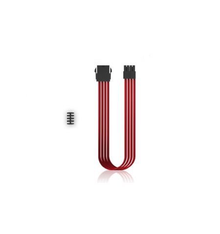 DEEPCOOL "EC300-CPU8P-RD", RED, Extension cable 8 (4+4)-pin ATX, 18AWG fiber wire and a high-quality terminal, wire length 300mm