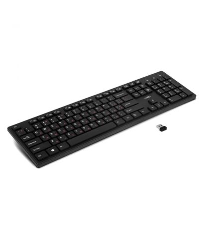 SVEN KB-E5900W, Wireless Keyboard, 107 keys, slim compact design, low-profile keys with smooth stroke, Nano receiver, USB, Black, Rus/Ukr/Eng