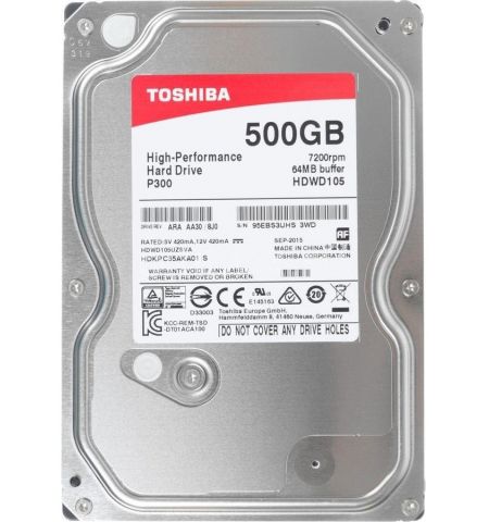 3.5” HDD Toshiba HDWD105UZSVA  P300/ 500GB