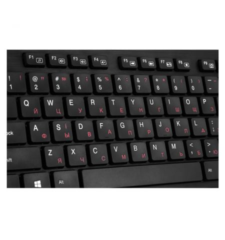 SVEN KB-E5800W, Wireless Keyboard, 104 keys,12 Fn-keys slim compact design, low-profile keys with smooth stroke, Nano receiver, USB, Рус/Укр/Eng, Black