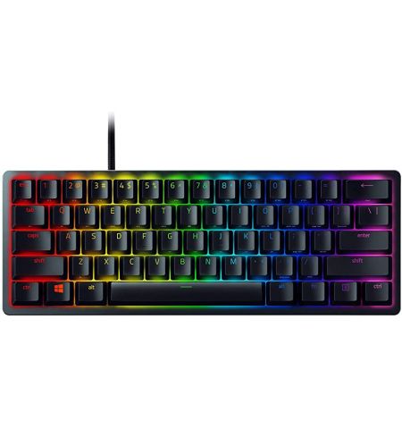 RAZER Huntsman Mini Gaming Keyboard, 60% Form Factor, Clicky Optical Switch - Red, Doubleshot PBT Keycaps With Side-Printed Secondary Functions-  RU Layout