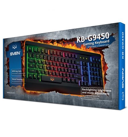 Игровая клавиатура SVEN KB-G9450 RGB / USB / 1.8m / Black Игровая клавиатура SVEN KB-G9450 RGB / USB / 1.8m / Black