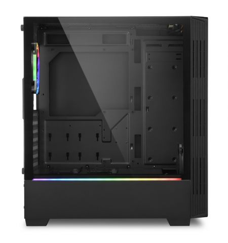 Корпус Sharkoon RGB LIT 200 / no PSU / Side panel / 1x120mm, 1x120mm A-RGB LED, 2xARGB LED Strip / ATX / Black Корпус Sharkoon RGB LIT 200 / no PSU / Side panel / 1x120mm, 1x120mm A-RGB LED, 2xARGB LED Strip / ATX / Black