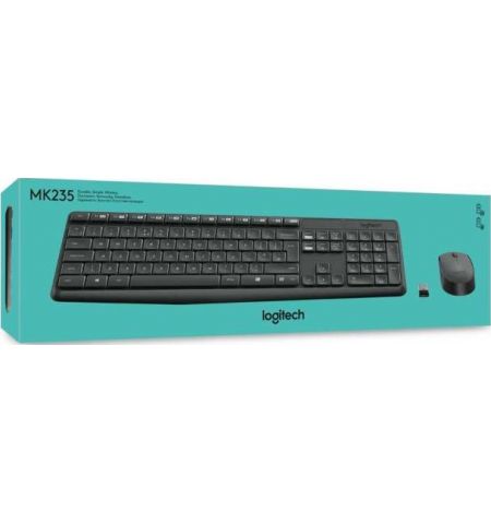 Беспроводная Клавиатура и мышка Logitech Combo MK235 / USB / Retail INTNL - US Intrernational layout