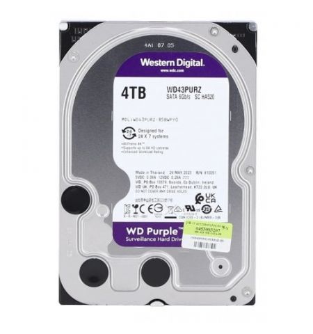 3.5” HDD Western Digital Caviar Purple WD43PURZ / 4TB / IntelliPower / 256MB