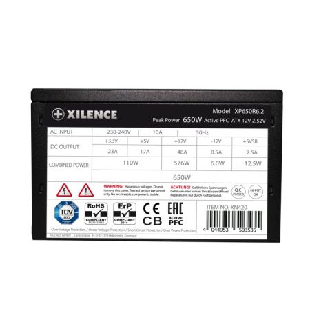 Блок питания 650W XILENCE ”Performance C” Series,  XP650R6.2 (XN420) Блок питания 650W XILENCE ”Performance C” Series,  XP650R6.2 (XN420)