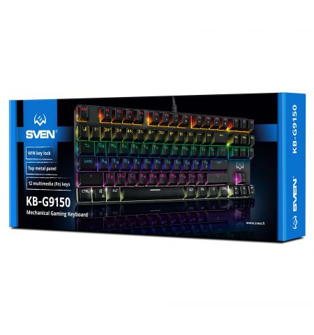 Игровая клавиатура SVEN KB-G9150 RGB / Blue switches / USB / 1.8m / Black Игровая клавиатура SVEN KB-G9150 RGB / Blue switches / USB / 1.8m / Black