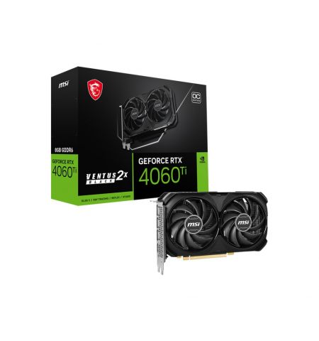 Видеокарта MSI GeForce RTX 4060 Ti VENTUS 2X BLACK 8G OC / 8GB / GDDR6 / 128bit