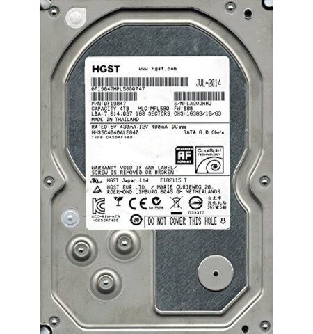 3.5” HDD WD (Hitachi) MegaScale DC 4000.B / 4.0TB / 5700rpm / 64MB / SATAIII