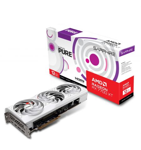 Видеокарта Sapphire PURE Radeon RX 7700 XT WHITE/ 12GB/ GDDR6/ 192bit