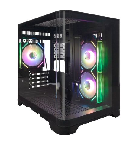 Игровой корпус 1STPLAYER UV5 / no PSU / Side-Window / 3x120mm / mATX / Black