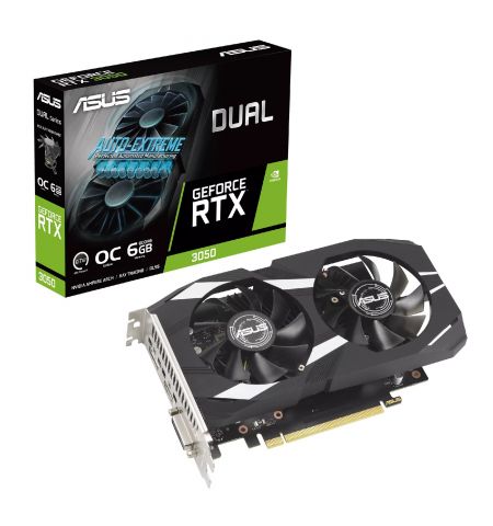 Видеокарта ASUS Dual GeForce RTX 3050 OC Edition / 6GB / GDDR6 / 96Bit