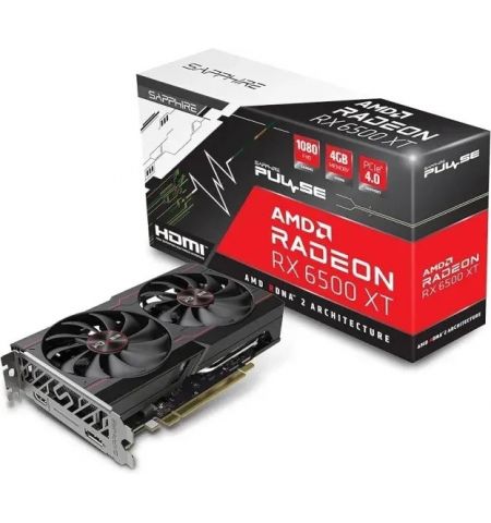 Видеокарта Sapphire PULSE Radeon RX 6500 XT OC / 8GB / GDDR6 / 64bit