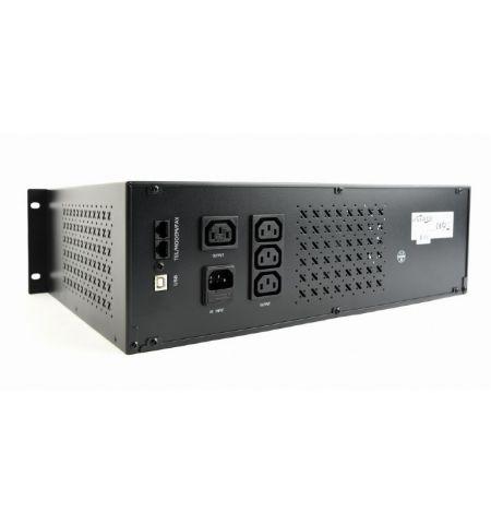 Gembird Rack 3.4U UPS UPS-RACK-1500, 1500VA/900W, AVR, 4xIEC, LCD display, USB control interface, 2x12V/7Ah Battery