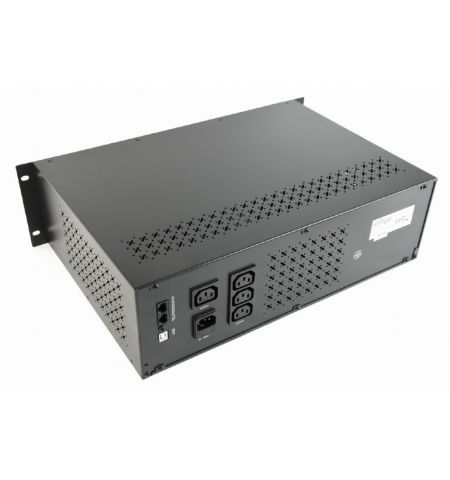 Gembird Rack 3.4U UPS UPS-RACK-1500, 1500VA/900W, AVR, 4xIEC, LCD display, USB control interface, 2x12V/7Ah Battery