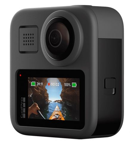 Action Camera GoPro MAX 360 footage, Photo-Video Resolutions:16.6MP/30FPS-5.6K30, 2xslow-motion, waterproof 5m,6x microphones Spherical audio, Max hyper smooth video,Live streaming,Time Lapse,PowerPano,GPS,Wi-Fi,Bluetooth,microSD,USB-C,1600mAh,154g