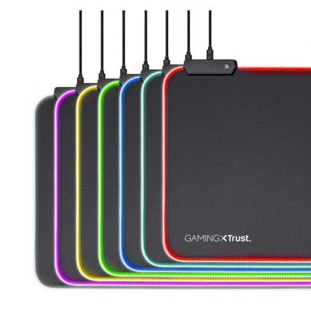 Trust Gaming GXT 764 GLIDE-FLEX XXL Mouse Pad, RGB, Supported sensor type: laser, optical, XXL size: 930x300x3mm, Anti-slip bottom