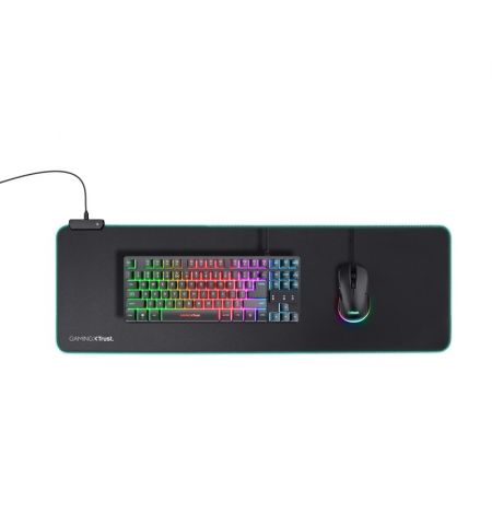 Trust Gaming GXT 764 GLIDE-FLEX XXL Mouse Pad, RGB, Supported sensor type: laser, optical, XXL size: 930x300x3mm, Anti-slip bottom