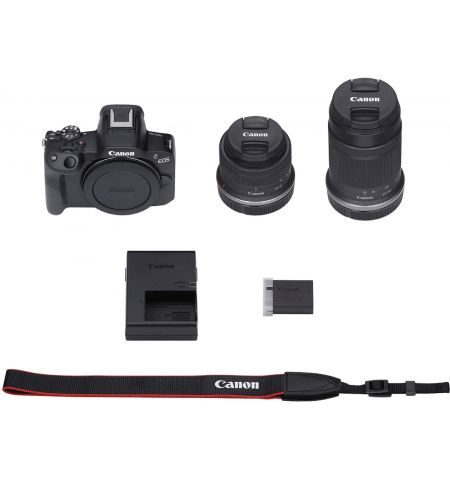 Безерккальная камера CANON EOS R50 + RF-S 18-45 f/4.5-6.3 IS STM + RF-S 55-210 f/5.0-7.1 IS STM Black  (5811C034) Безерккальная камера CANON EOS R50 + RF-S 18-45 f/4.5-6.3 IS STM + RF-S 55-210 f/5.0-7.1 IS STM Black  (5811C034)