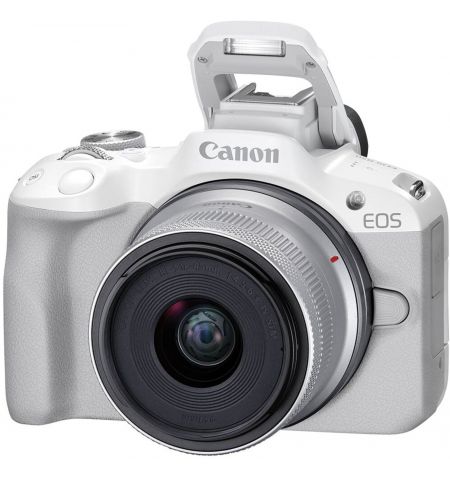 Безерккальная камера CANON EOS R50 + RF-S 18-45 f/4.5-6.3 IS STM White  (5812C030) Безерккальная камера CANON EOS R50 + RF-S 18-45 f/4.5-6.3 IS STM White  (5812C030)