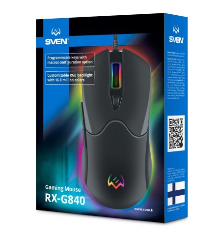 Игровая мышь SVEN RX-G840 / 7200 dpi / USB / Black Игровая мышь SVEN RX-G840 / 7200 dpi / USB / Black