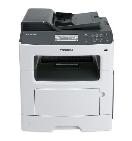 MFD Toshiba e-Studio 385S,Mono Printer/Copier/Color Scanner/FAX,DADF(50-sheet),Duplex,Net,WiFi,Adobe PostScript, A4,38ppm,512Mb,1200x1200dpi,60-163г/м2,Scan1200x600dpi-24 bit,250+50sheet tray,Colour Touch Screen,Max.100k pages per month,T-3850P-10000