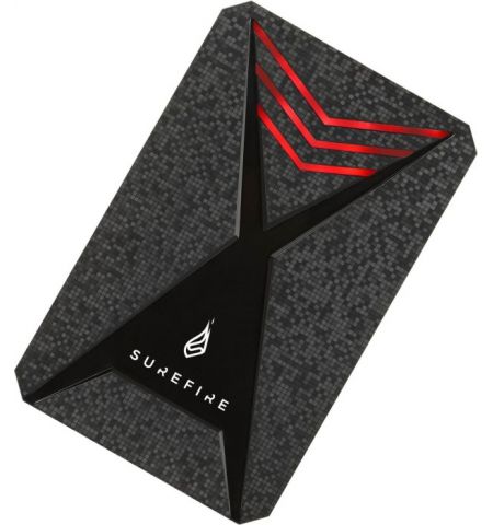 2.5” External SSD 1.0TB  Surefire GX3 Gaming SSD (by Verbatim), USB 3.2 Gen 1, Black/Red, Includes USB-C Adapter, Ultra-small and lightweight SSD, Stylish black design with a 3D surface, Nero Backup Software